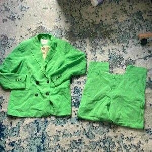 Two piece scotch and soda Amsterdam linen blend double breasted suit M 31/32